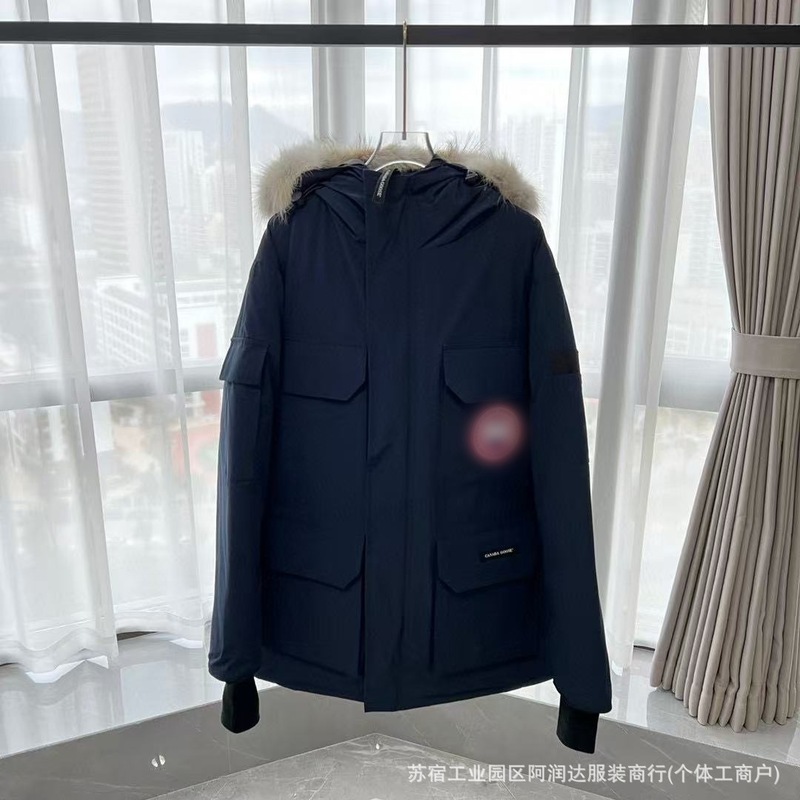 莆田工厂新款08款大鹅羽绒服远征男女情侣款中长款派克大衣狼毛领|undefined