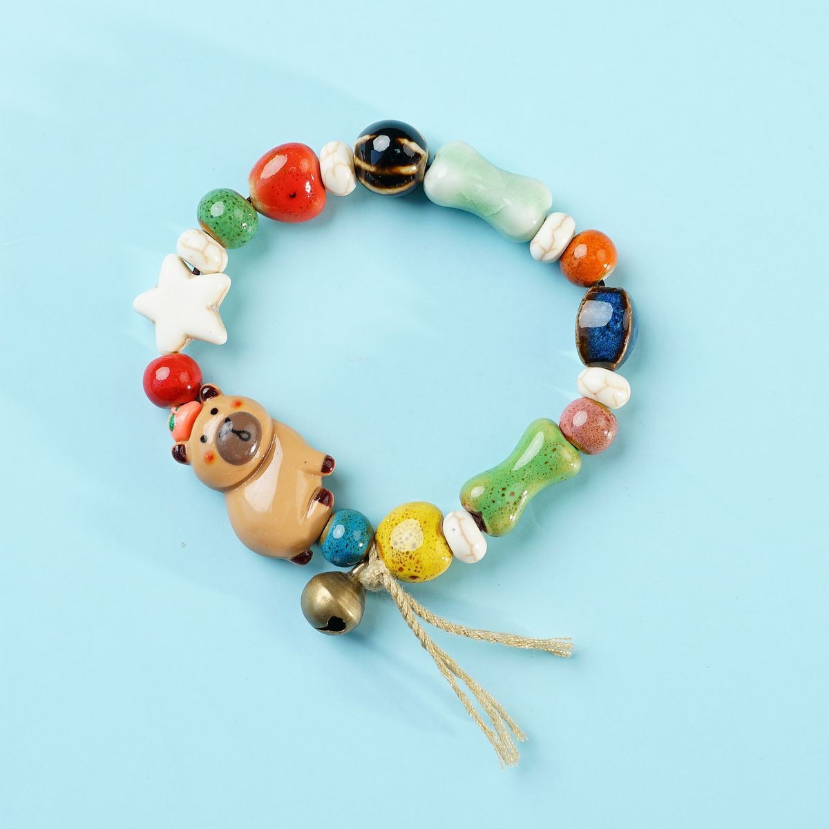 Jingdezhen pulsera de cerámica de verano mujer alta sensación galletas serie de gatos nicho diseño universal pulsera alta sensación