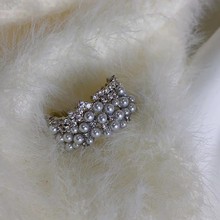锆石珍珠戒指女小众设计高级法式开口戒轻奢时尚个性食指戒BM602