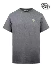 Cross-Border Trade Mengjia Logo Short-Sleeve 25 Spring/Summer Classic Triangle Iron Badge Logo Round-Neck Unisex T-Shirt Short