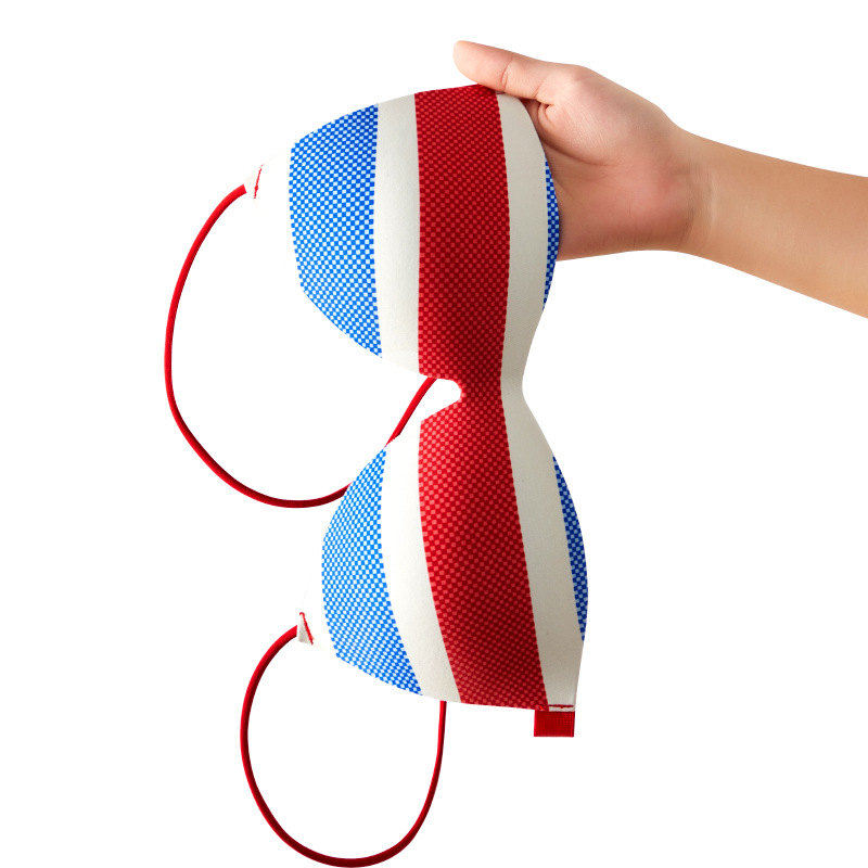 Sin anillo de acero rojo, blanco y azul tres colores sin marca ropa interior conjunto polong lateral fijo almohadilla interior cinturón de hombro hermoso lote de sostén