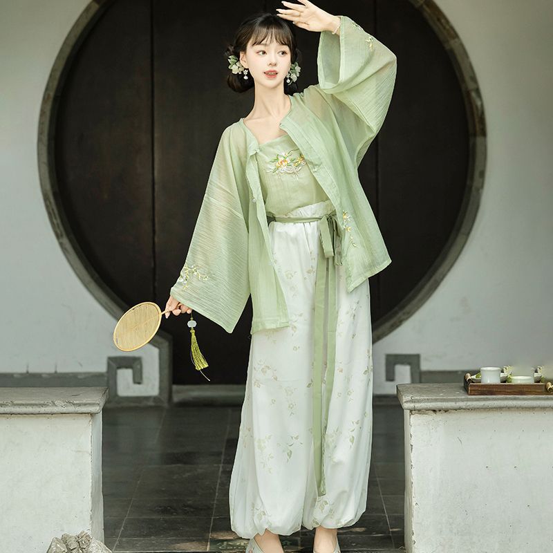 汉唐华韵【素纨】圆领衫灯笼裤宋制汉服女宋裤改良日常春夏款