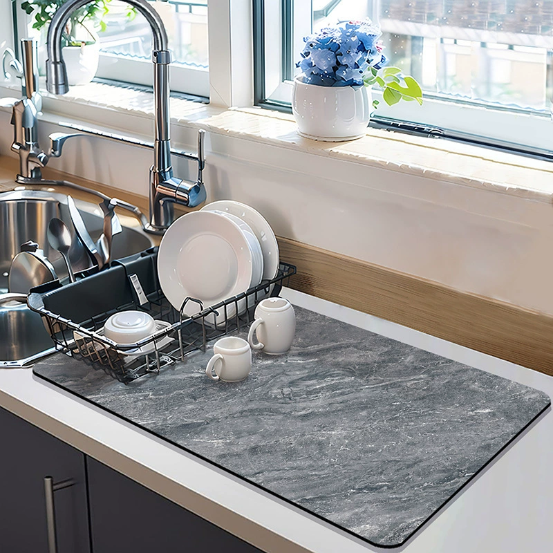 Kitchen drain pad desktop tableware drying cushion cushion table diatom mud sucking tea table pad