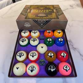 现货工厂直销12A大号黑八美式牛头水晶球桌球树脂5.7十六彩台球