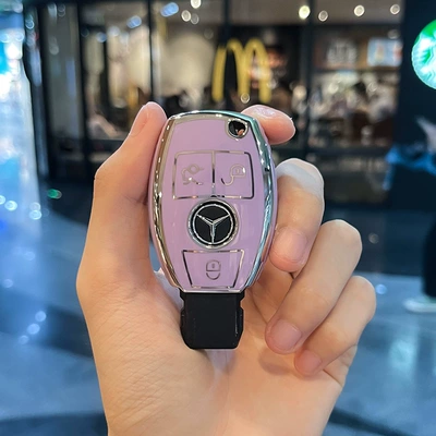 Car key bag Protective Case Cla Diamond Style - purple-single-key-cover