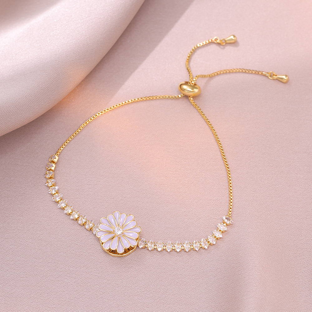 Daily, Date Occasion Titanium Steel, Copper Material Flower Pattern Wholesale Jewelry Elegant Flower Titanium Steel Copper Diamond Jewelry Set