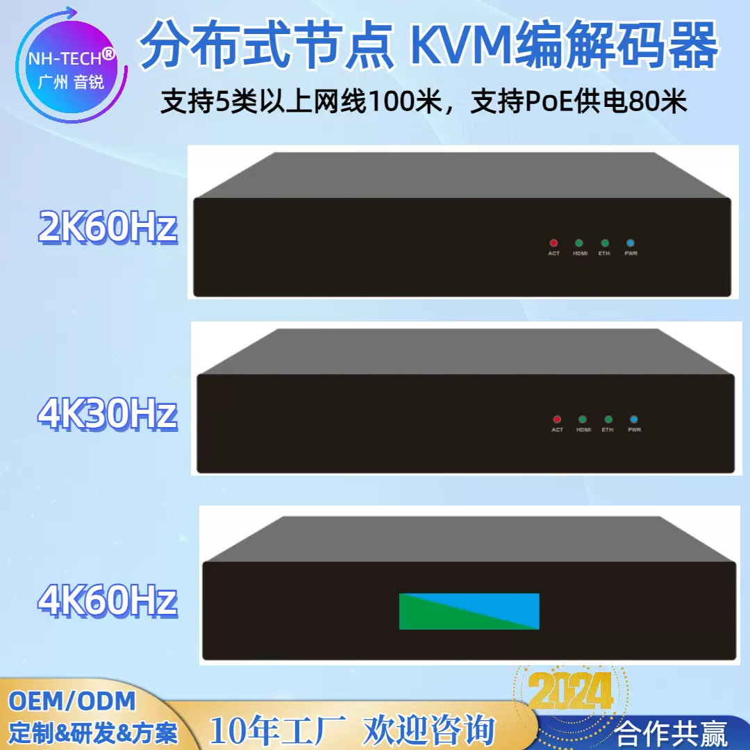NH-TECH显示屏分布式节点HDMI4K数字矩阵KVM综合管理平台拼接屏