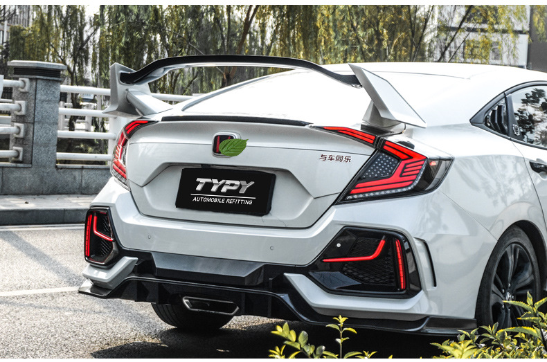 Suitable for the tenth generation of hatchback Civic L-shaped daytime running lights modified typer surround rear bumper lights fog lights daytime running lights
