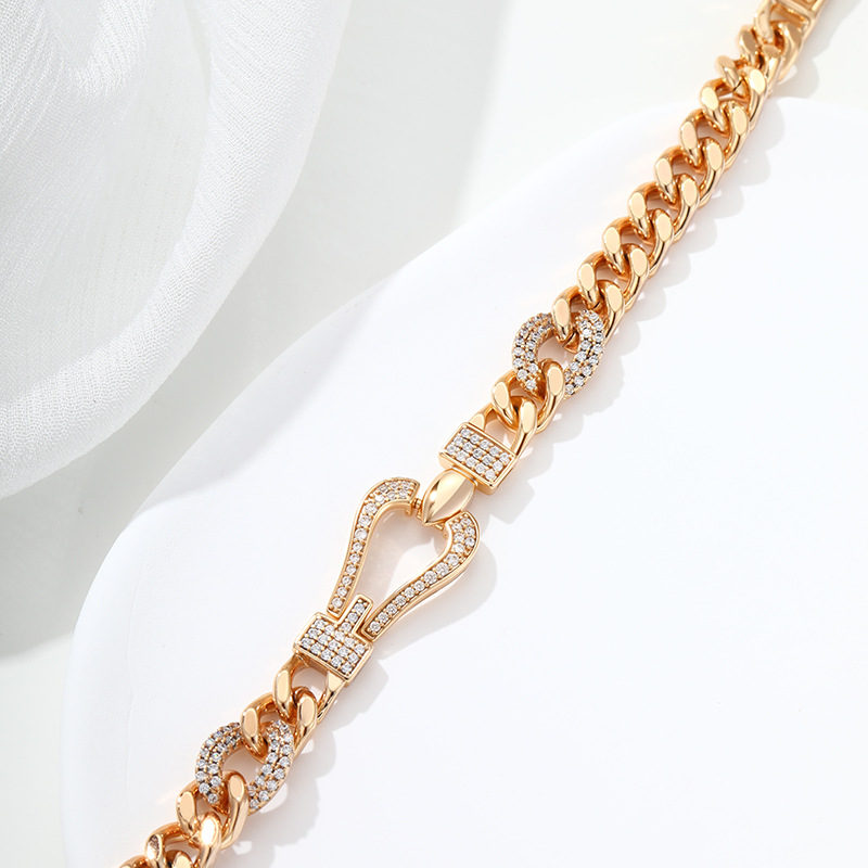 Pulsera Retro para Mujer 18K de Aleación de Cobre, Galvanizada, Diseño Geométrico, para Regalos