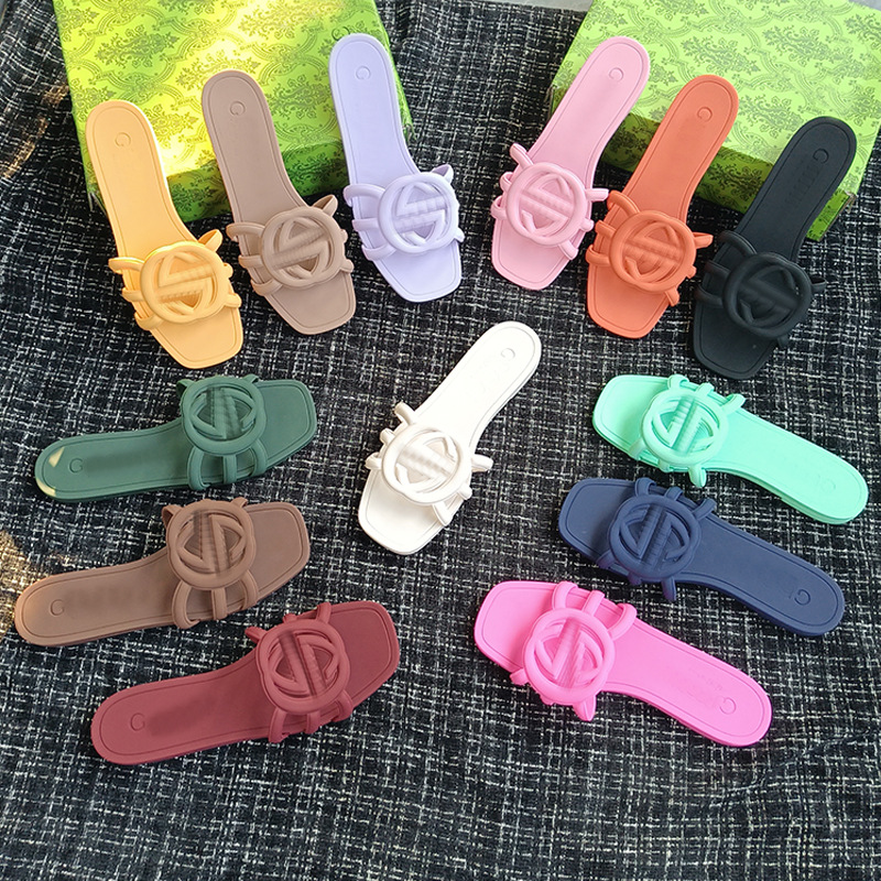 G家拖鞋女一字拖双GG扣凉鞋跨境外贸工厂批发古家凉拖鞋slippers