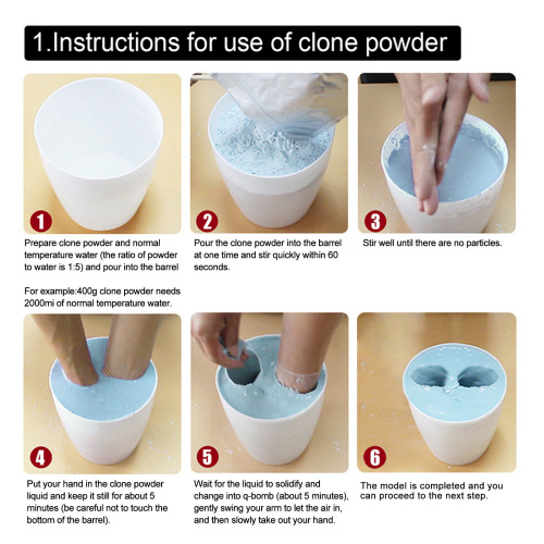 Jue-Fish 3D Stereo Hand Mold DIY Cloning Powder Print Model Mother's Day Valentine's Day Gift