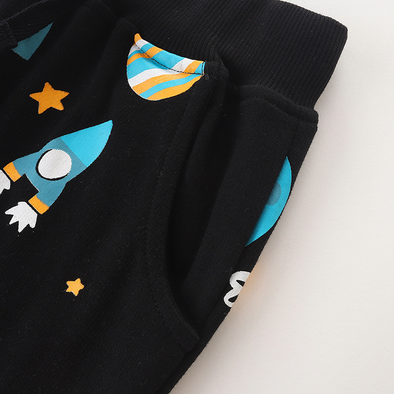 Pantalones para niños de estilo europeo y americano al por mayor Primavera y otoño nuevos pantalones para niños impresos de dibujos animados Pantalones deportivos de moda para niños