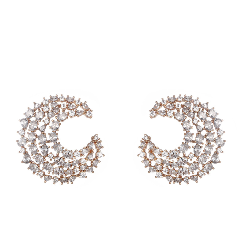 Xuping piedras preciosas artificiales de color bronce y diamante tipo C pendientes ligeros de lujo de alta calidad pendientes transfronterizos europeos y estadounidenses para mujeres