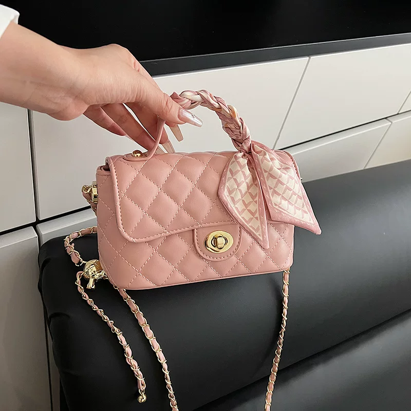 Маленькая сумка, плечовая сумка, сумка через плечо, стиль Chanel, высокая класса, сумка с цепочкой
