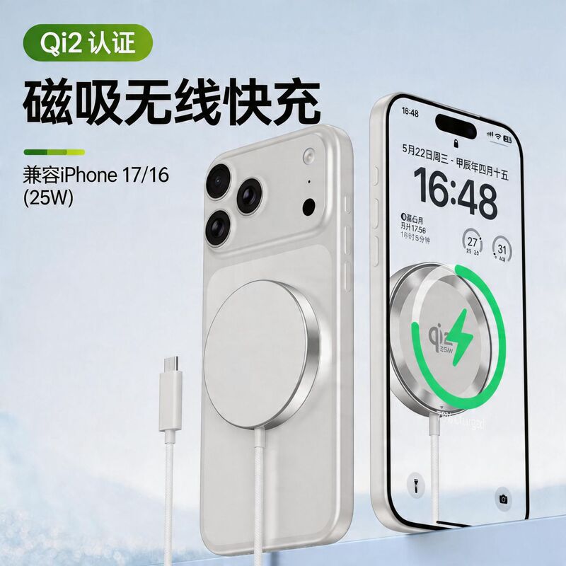 QI25W magnetic wireless charger provides stable low-temperature fast charging and is suitable for wireless charging of Apple Magsafe mobile phones QI25W magnetic wireless charger provides stable low-temperature fast charging and is suitable for wireless charging of Apple Magsafe mobile phones