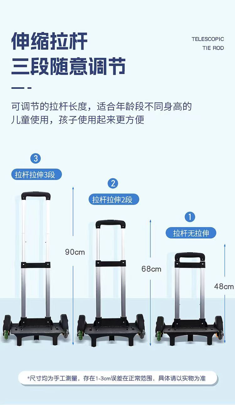 Nueva mochila de tirón para niños, estudiantes de primaria, niñas, grados uno, dos, tres a seis, mochila de niños, escaleras ligeras