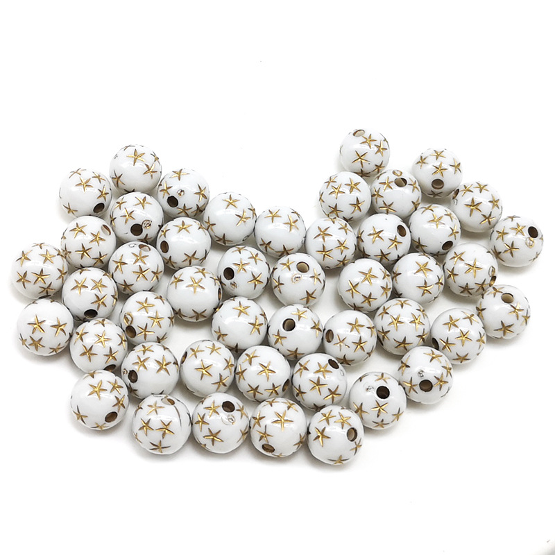 19g Weight Beads Jewelry Making Type DIY Jewelry Accessories Classification 50 Quantity Acrylic Material Star Pattern Enamel Design Simple Style Style 50 Arylic Star DIY Jewelry Accessories Beads 7