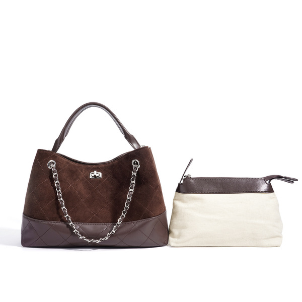 Capacious retro small design underarm bag with diamond pattern