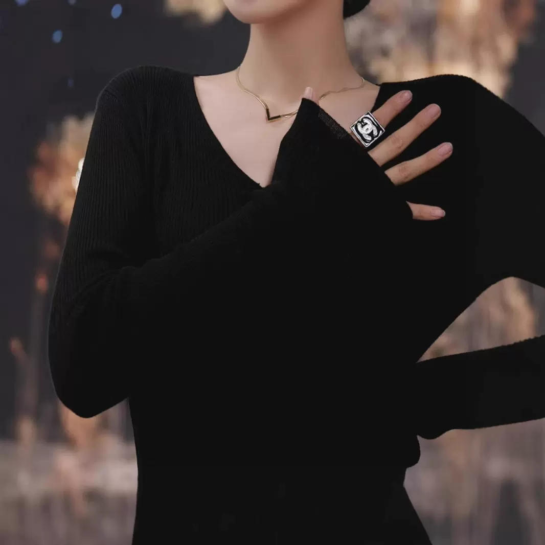 来西 洋气百搭针织毛衣女装时尚气质高级休闲6008简约短款