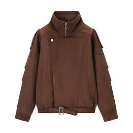 2025欧美风秋女装机车服短款夹克外套  2889