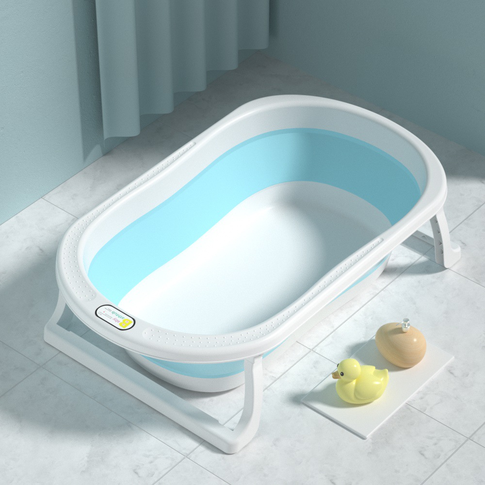 Transfronterizo bebé baño cuenca plegable sensible a la temperatura portátil acostado soporte para bebé recién nacido bañera grande Universal