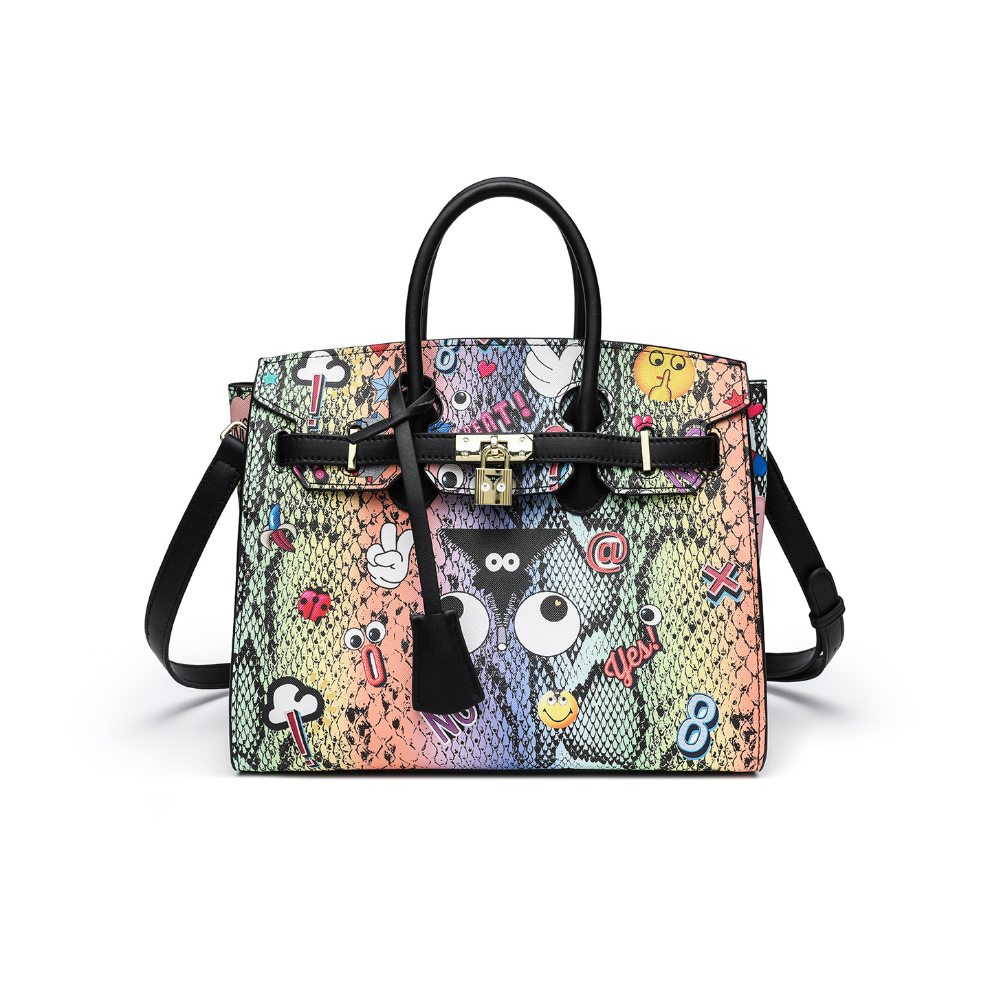 Estilo clásico europeo y americano estampado animal de alta calidad impresión PU bolso de mujer de platino 2853 #