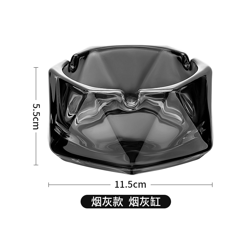 Big glass ashtray for commercial use for office, light luxury style