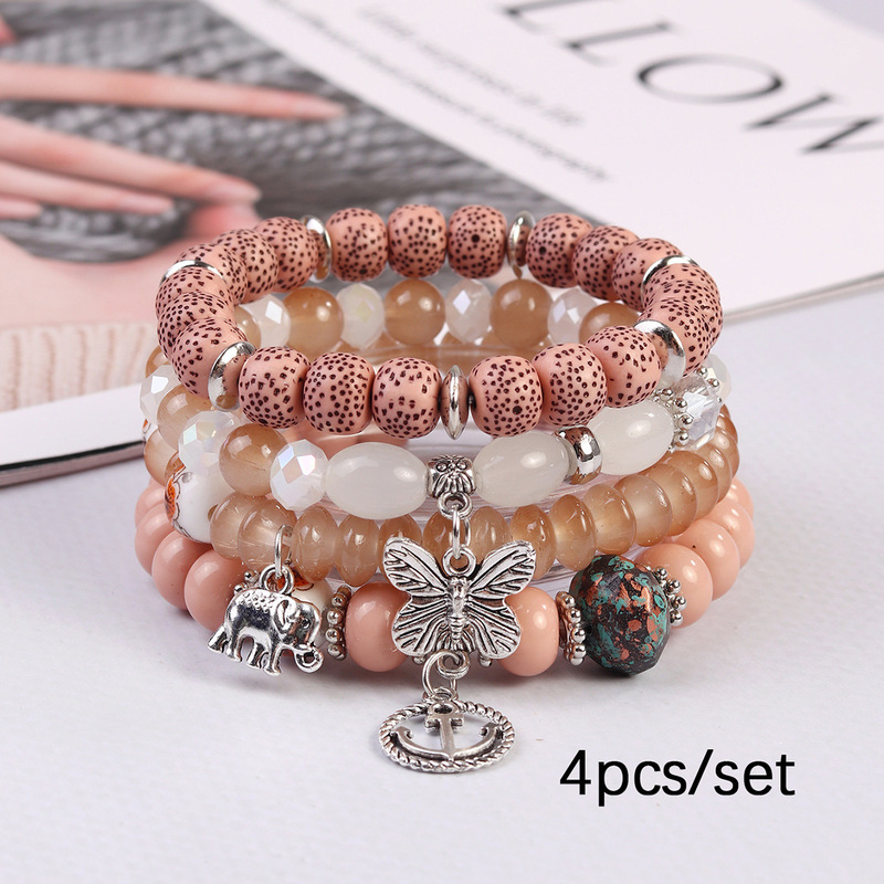 Acrylic New Bohemian Style Bracelet Set Elephant Butterfly Pendant Photo Jewelry Jewelry Factory Direct Sale Acrylic New Bohemian Style Bracelet Set Elephant Butterfly Pendant Photo Jewelry Jewelry Factory Direct Sale