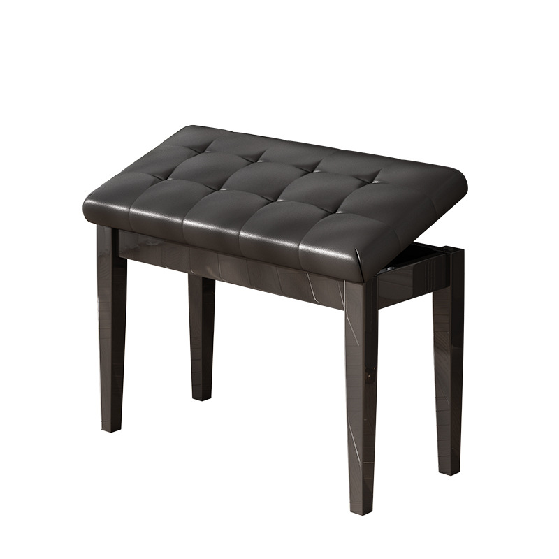 Fábrica al por mayor taburete de piano doble pierna recta caja de libros de madera maciza taburete de piano de madera maciza taburete de superficie blanda transfronteriza preferido