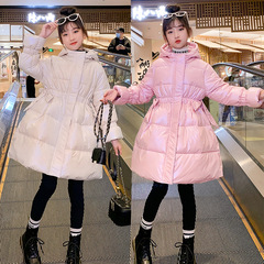 女童新款棉衣羽絨棉服裙擺式裙子韓版公主新年裝大童中長款棉襖潮
