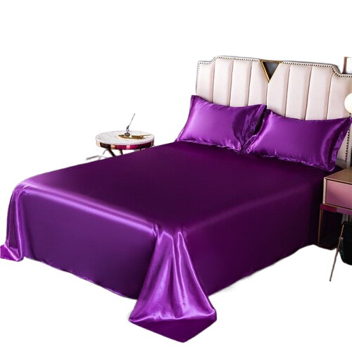 Summer ice silk sheets, cool and silky single pillowcases, single and double bed sheets, student dormitory combination three-piece set