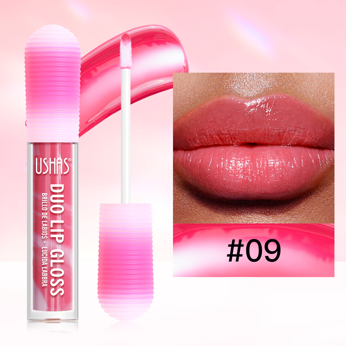 USHAS European and American Cross-border spot lápiz labial líquido esmalte de labios brillo de labios taza antiadherente brillo de labios no decoloro UC062