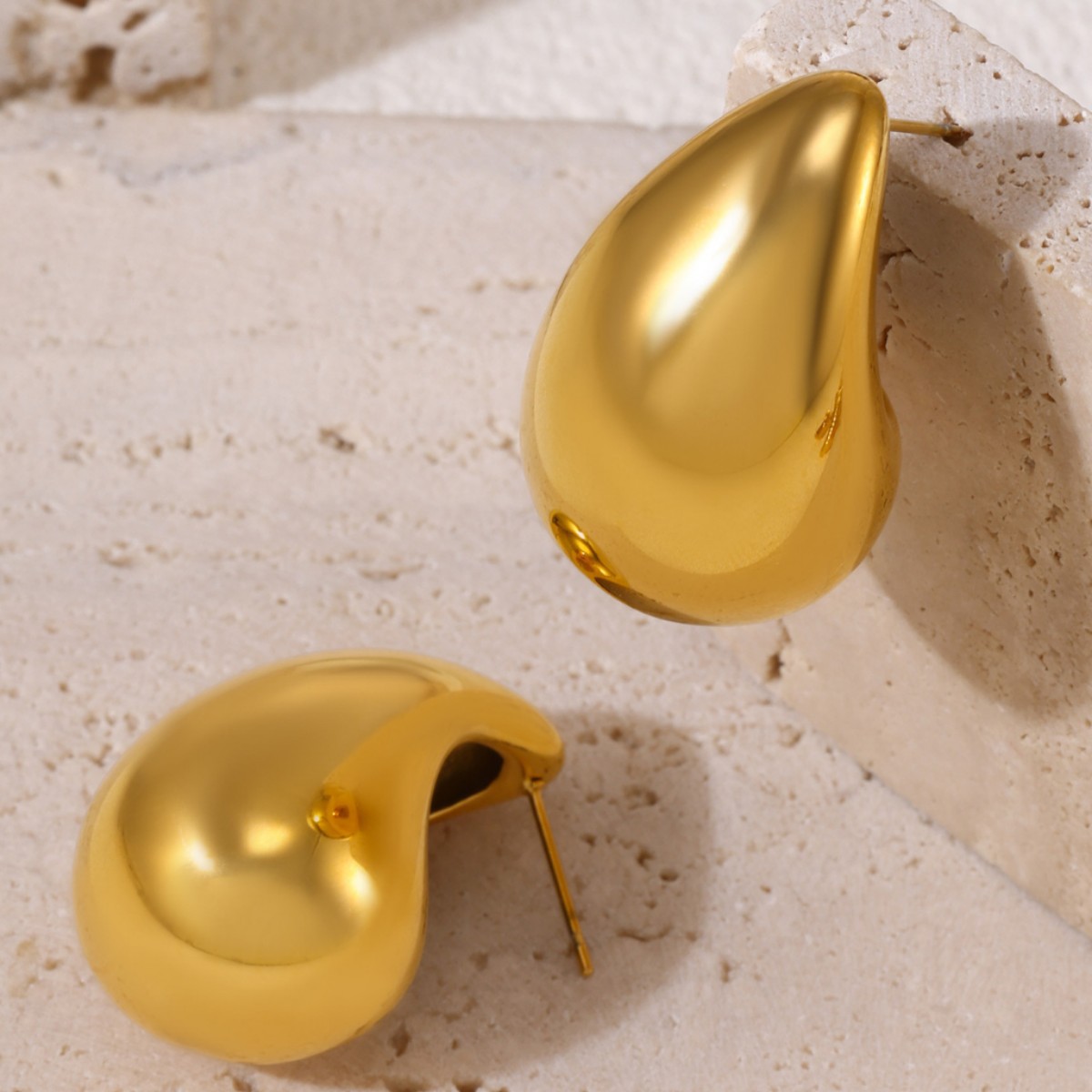 Quadratische, tropfenförmige Ohrringe mit Zirkonia-Besatz, Damen-Ohrringe aus Edelstahl PVD-Beschichtung_voghion.com