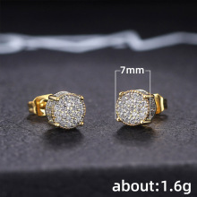 Orecchini A Cerchio Uomo Micro-inlaid Zircone Hip Hop Gioielli_voghion.com