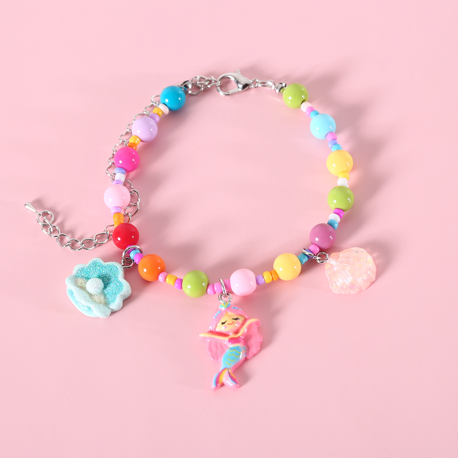Collar de perlas de color para mascotas que osos Malzies gatos lindos arco iris sirena collar princesa