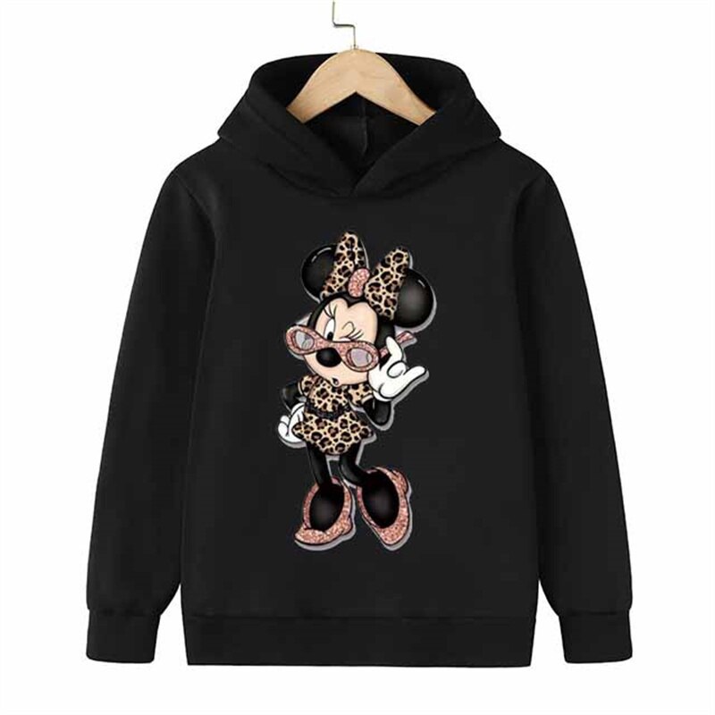 米老鼠MinnieMouse运动衫冬季春秋儿童连帽衫长袖毛衣儿童T恤上衣