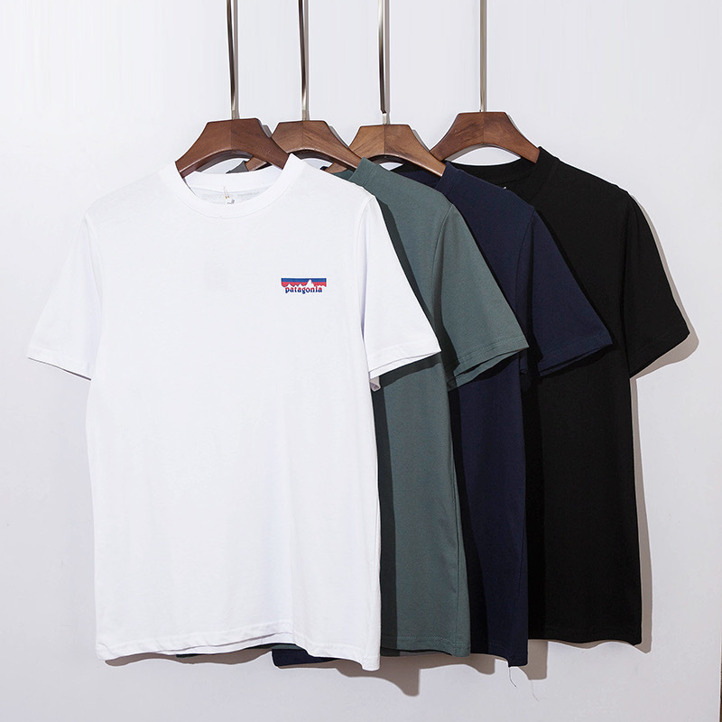 Foreign Trade Trendy Brand Patagonia Blue and Red Mountain Printing Round Neck Short-sleeved T-shirt Youth Leisure Short-sleeved Wholesale Foreign Trade Trendy Brand Patagonia Blue and Red Mountain Printing Round Neck Short-sleeved T-shirt Youth Leisure Short-sleeved Wholesale