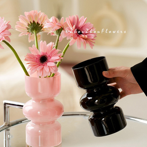 European retro glass vases wholesale living room office small vases flower vases high-end decorative crafts ornaments