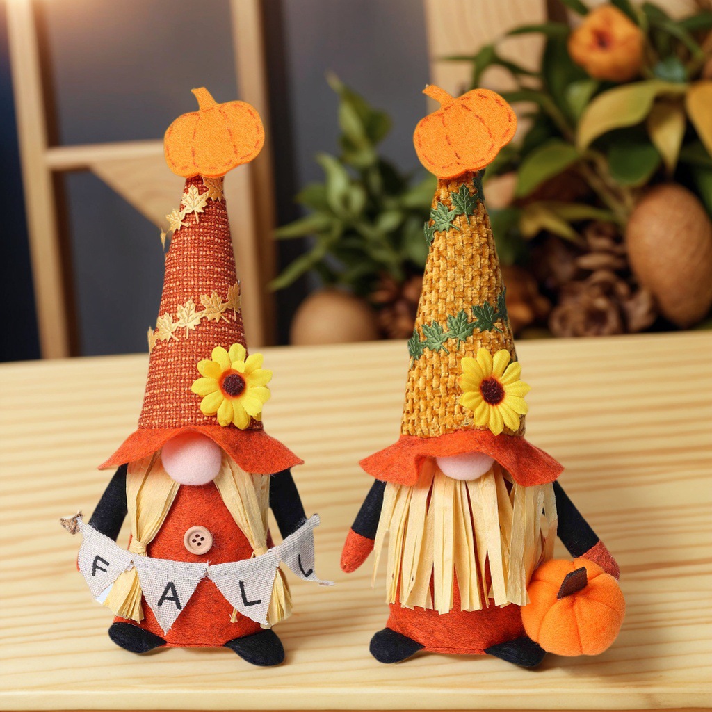 Nuevo festival de cosecha de felpa de Acción de Gracias transfronterizo decoración muñeca sin rostro calabaza hoja de arce Rudolph decoración lote