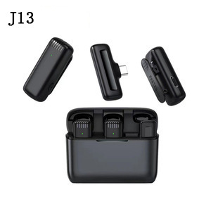 J13 Lavalier Microphone with Charging Compartment, Mobile Phone Live Broadcast Microphone, Outdoor Recording Radio Microphone, Dedicated for Live Broadcast Monitoring