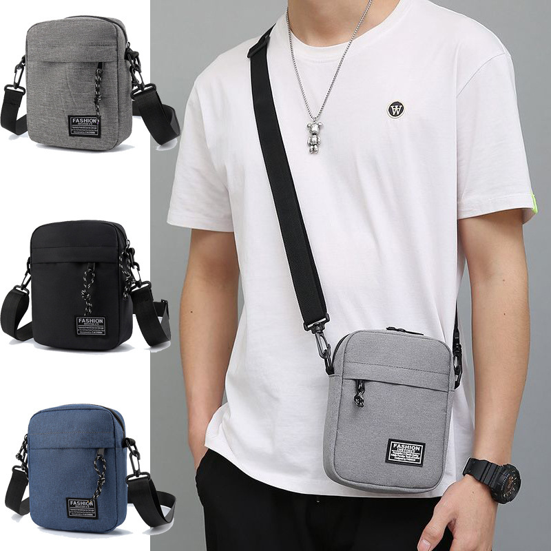Men's small square bag shoulder mini lightweight multi-functional mobile phone bag sports shoulder bag vertical backpack men's messenger bag