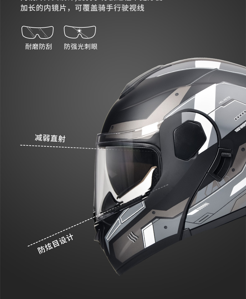 Ad Electric Motorcycle Helmet Men's and Women's Motorcycle Safety Helmet All-Season Full-Face Helmet 3C/Dot Certified Open-Face Helmet