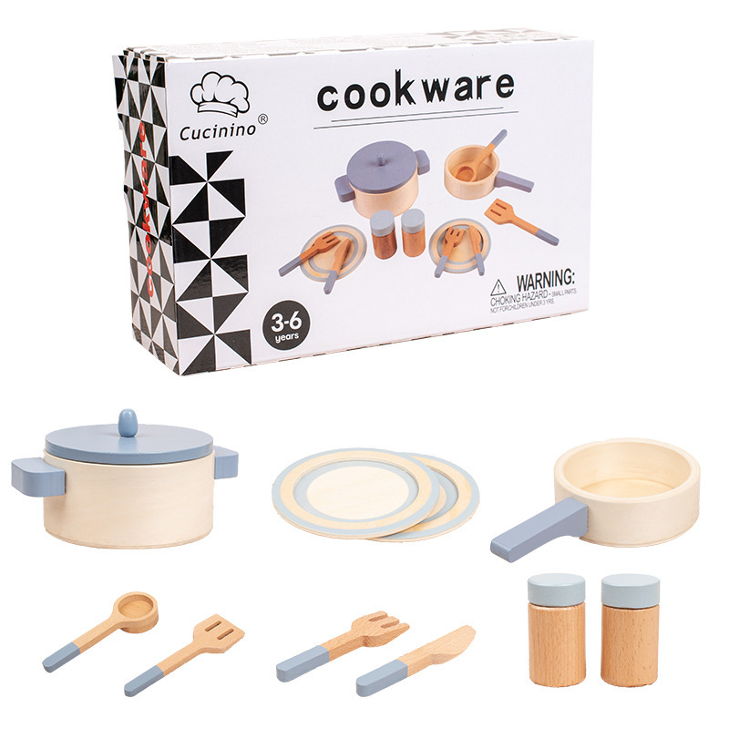 Los niños de simulación jugar Casa de cocina de madera Mini cocina olla de Kindergarten juguetes interactivos