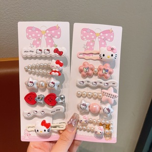 Summer Cute Cream Dopamine Children's Hair Clip Colorful Polka Dot Sweet Hollow Cloud Fringe Side Clip