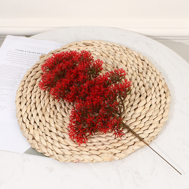 Bulk wholesale 29 pieces fake cypress leaves yulan pine branches decorative landscape simulated banyan tree leaves glued plastic green plants