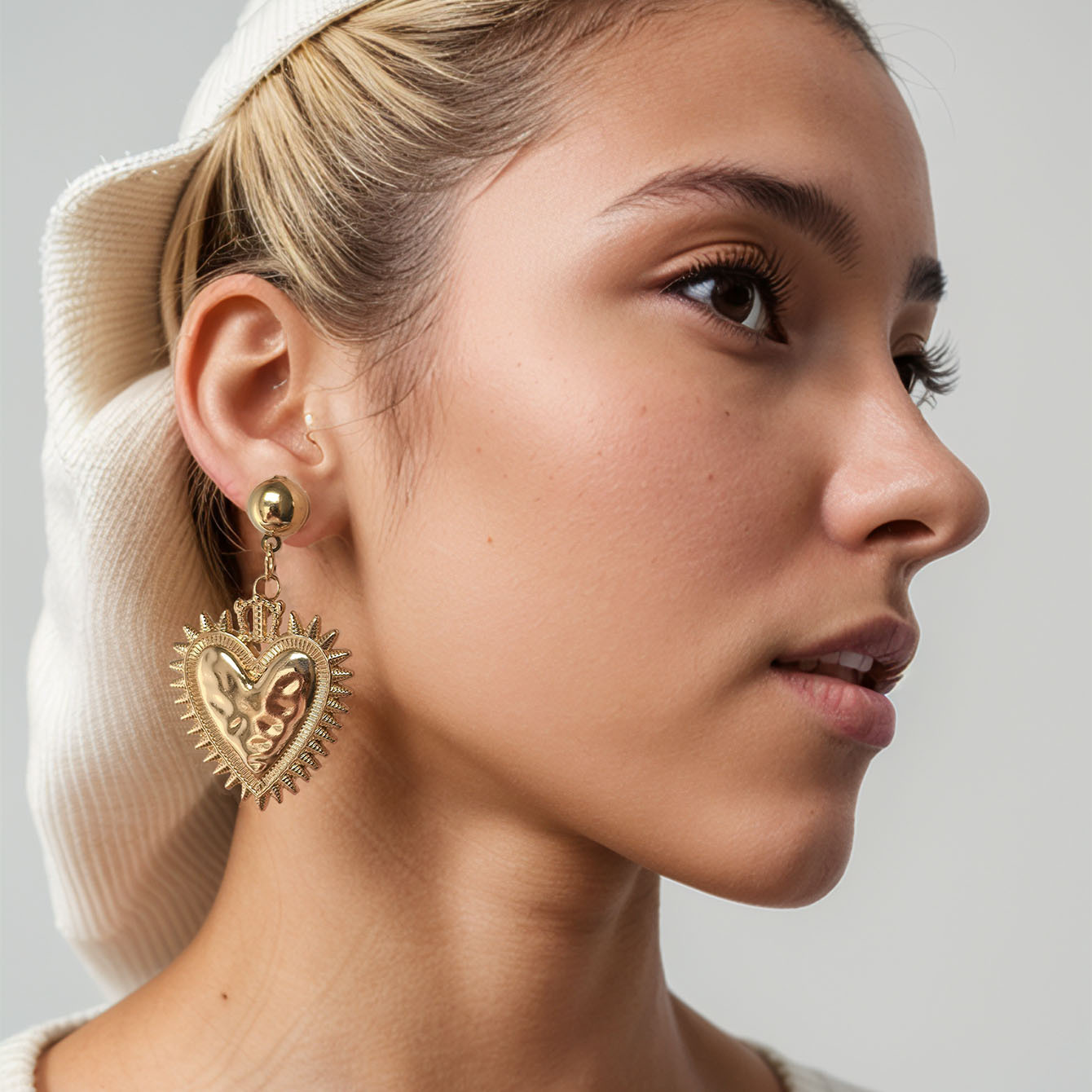Heart Shape, Pineapple Pattern 1 Pair IG Style Heart Shape Pineapple Plating Zinc Alloy Drop Earrings