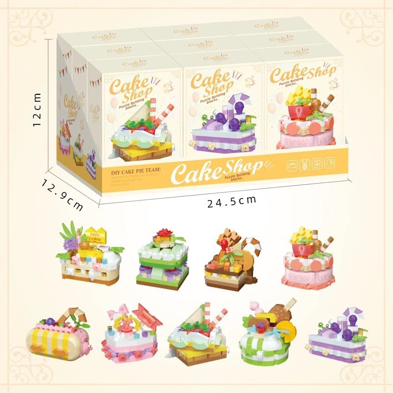 케이크 디저트 파티 선물 상자 버전 9가지 스타일 세트 1490개 [디스플레이 상자]