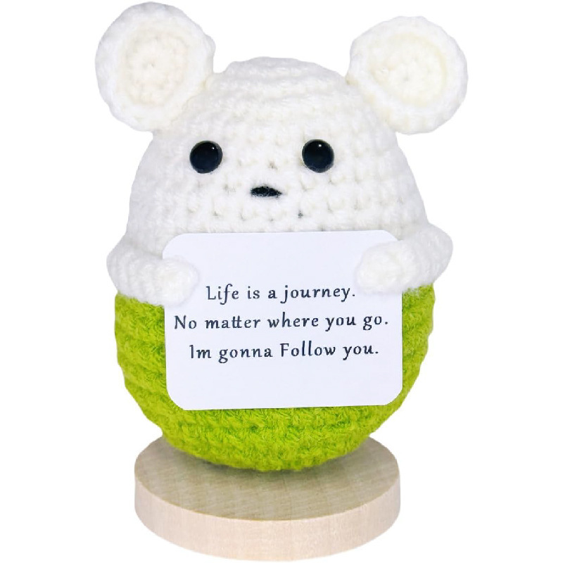 新品跨境亚马逊热销 Crochet Positive ice cream 毛线玩偶励志卡|undefined