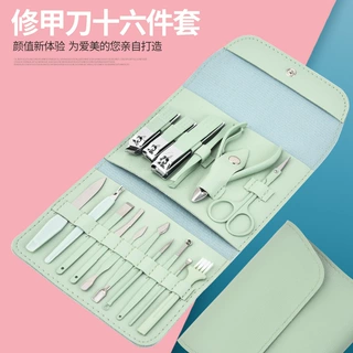 厂家修甲刀十六件套碳钢剪指甲指甲钳修甲套家用修脚指甲刀套装