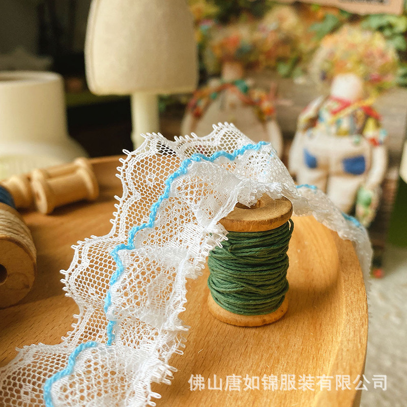 唐如锦 双层褶皱花边辅料  荷叶边娃衣裙子材料狗牙裙摆裙边蕾丝|undefined